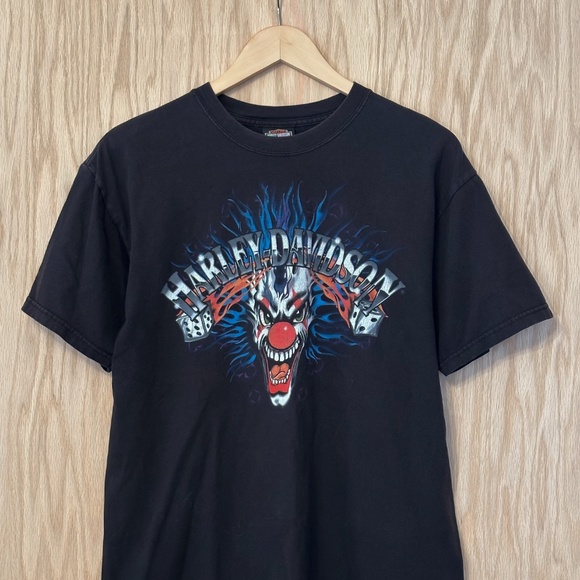 Harley Davidson Rooster’s Sioux City, Iowa Evil Clown T-Shirt - Picture 2 of 10